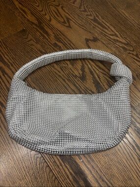 Olga Berg- Silver Crystal Mesh Shoulder Bag (used once!)